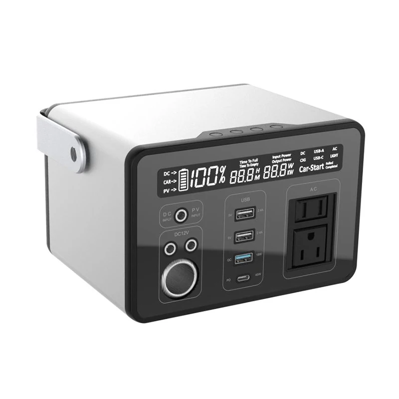 1039Wh 280800mAh Portable Power Station with  LED light, AC Outlet,PD 60W, Solar Generator for Outdoor RV/Van ping, Emergency