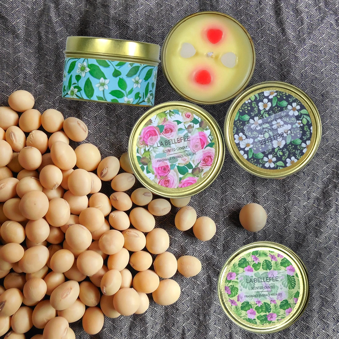 Custom Gift Set Heart Shape Vanilla Aroma Private Label Soy Wax Scented Candle for Lover Valentine