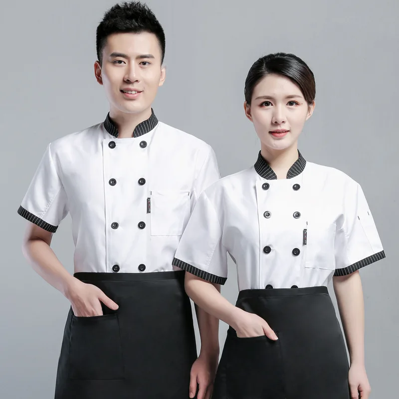  Куртка шеф-повара с коротким рукавом Униформа для кухни ресторана и бара рабочая одежда отеля