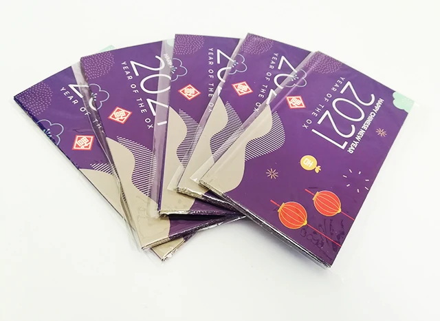Customized Design Red / Purple Packet Custom Printing Ang Pao for Chinese New Year or Any Festivals