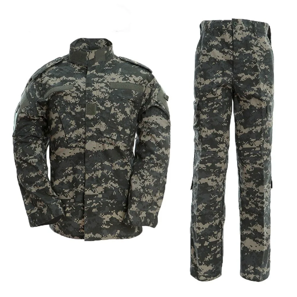 High Quality Multicam Tactical Military Camouflage Combat Uniforms frog suit Long Sleeve Army T Shirt Pants