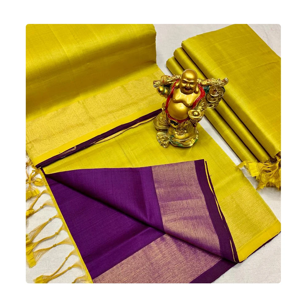 100% Pure Silk Tripura Saree With Golden Zari Border Manufacture From Indian Wholesale Supplier (1700002527630)