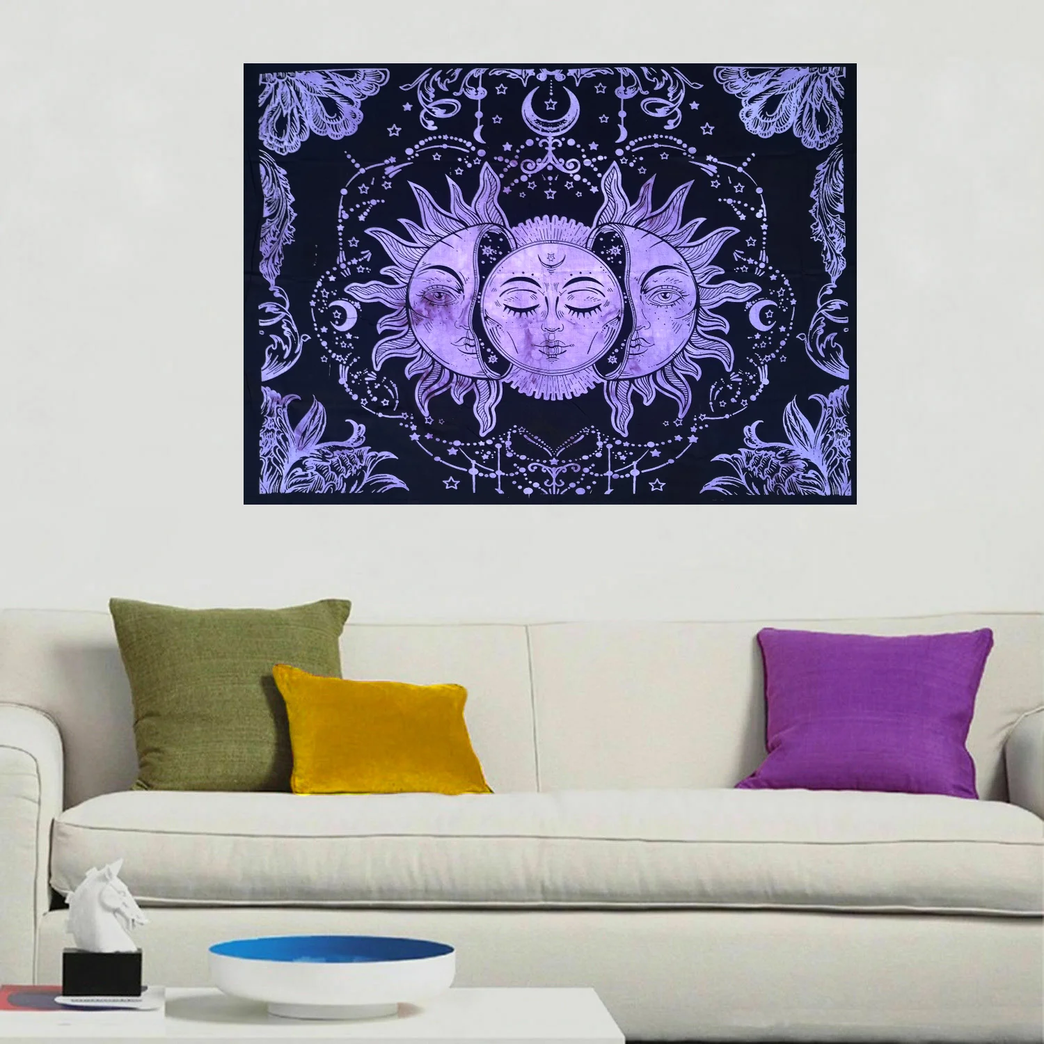 Tarot Card Tapestry Cotton Small Poster Altar Cloth 3 Sun Wall Hanging Altar cloth Home Decor Art