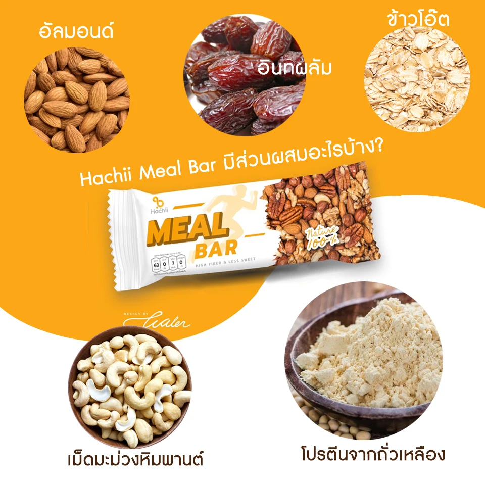 
Organic Energy Meal Bar High Fiber High Protein 6,000 mg No Cholesterol & Sugar Free (Product of Thailand) 