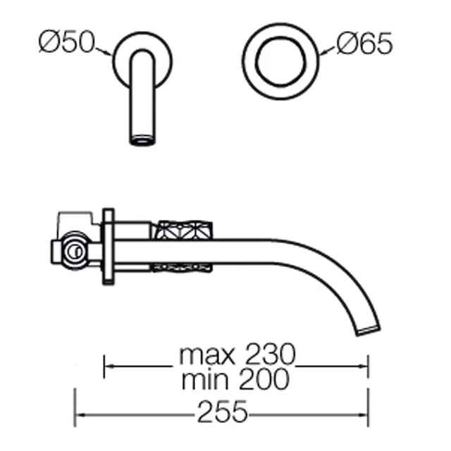 High quality Italian for bathroom without waste Single lever wall mounted faucet water tap