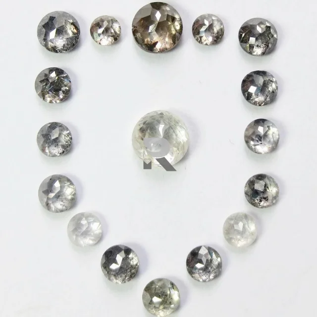 Natural Salt And Pepper Diamond Polished Loose Rustic Diamond