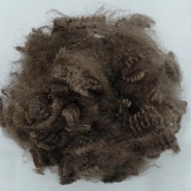 100% Polyester Staple Fiber 20D HS Brown A grade Vikohasan Manufacturer and synthetic fiber and GRS recycled polyester fibre