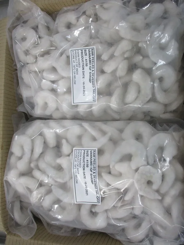 Свежие замороженные PD хвост Off ваннамэй креветки экспорт индии Pin Deveined индийский