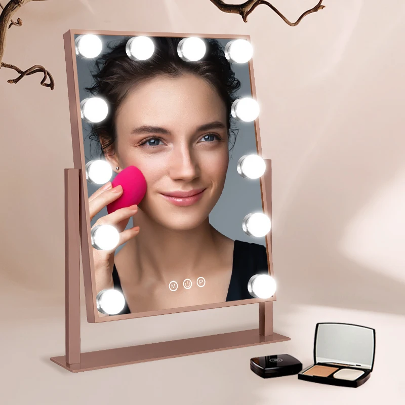 Makeup Supplier 12 Bulbs Salon Beauty Hollywood Style Make Up Dressing Vanity Led Backlit Mirror GMH2001