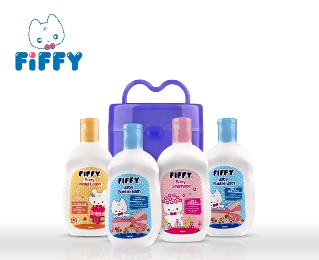 
FIFFY Baby body wash body powder body lotion Toiletries Set Baby Gift Set - 4 bottles (PURPLE) 