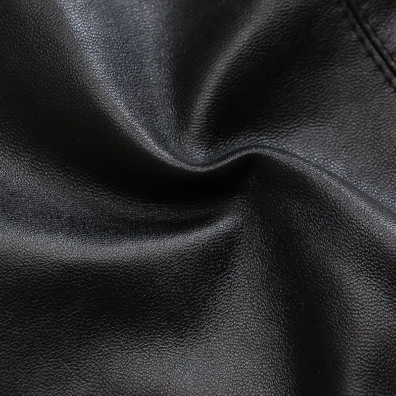 Модный мужской кожаный осенне-зимний жилет из овечьей шерсти мотоциклетный байкерский на заказ