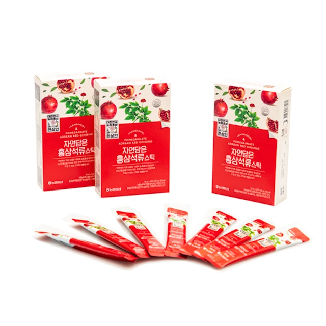 
Korean Nonghyup HANSAMIN 6 Years Red Panax Ginseng Roots Extract with Pomegranate 10ml * 30 Sticks 