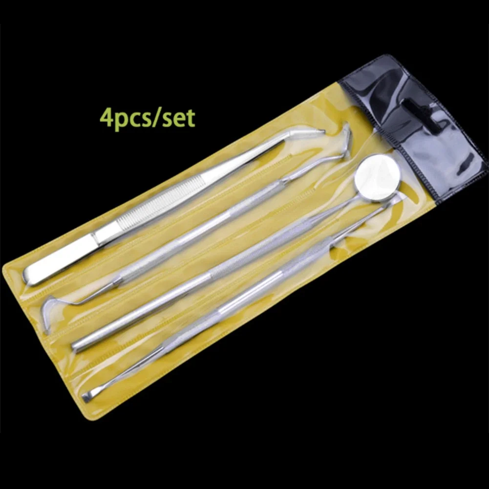 Лучший 4 шт. из нержавеющей стали стоматологическое зеркало Инструменты рот уход за полостью рта чистый стоматологических инструментов стоматологии лаборатории для отбеливания зубов