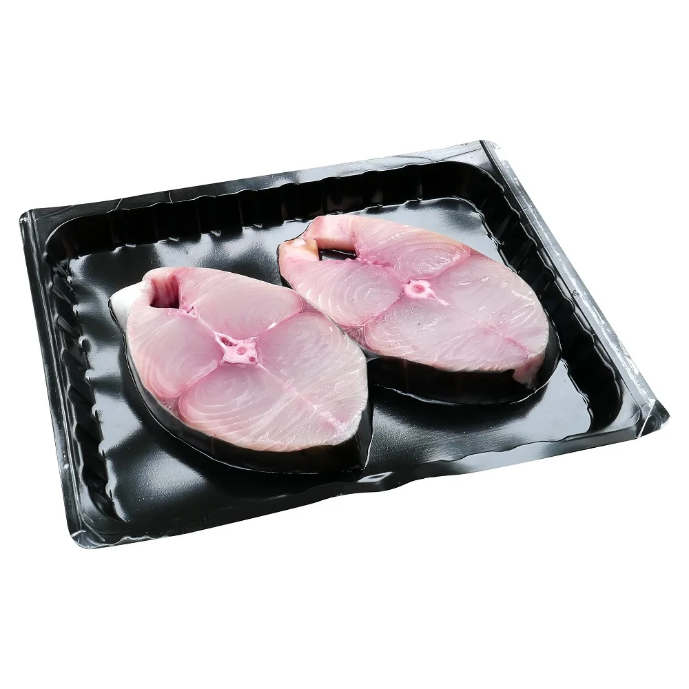 High Quality Fish (80-100 gm/pc) 2 kg Plain Bag With Label Frozen Spanish Mackerel Steak Cut 10 kg/ctn