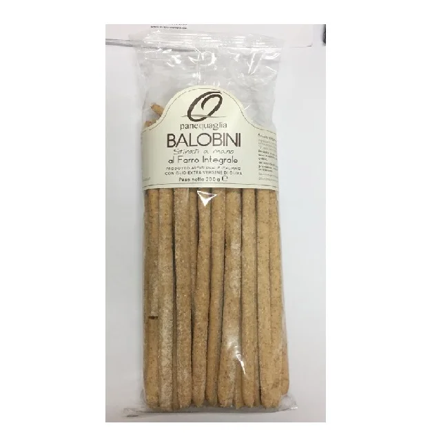
Top Quality 200GR. Italian Traditional Organic Breadsticks with wholemeal Spelt flour - Balobini - Pane Quaglia 