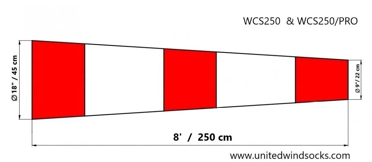  Ветровой конус WCS250/PRO для красных и белых ветрозащитных носков на вертолетах