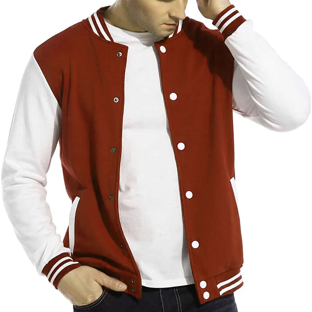 
2020 Wholesale New Design Letterman Genuine Leather Sleeve Jacket Men Jackets 