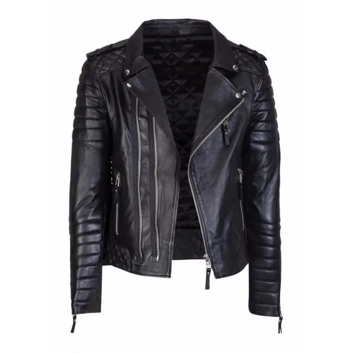 Motorcycle leather jacket biker style