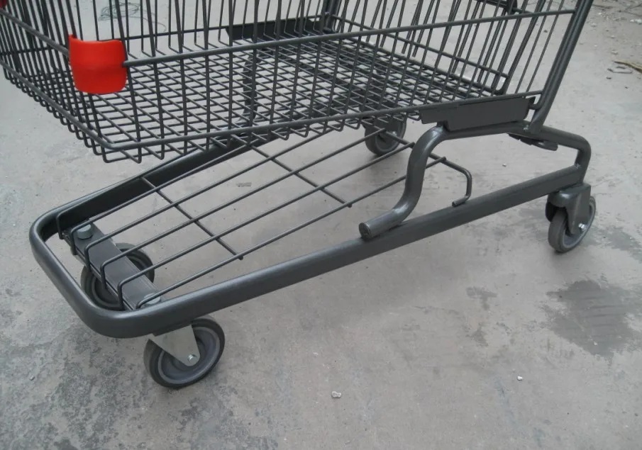 MOQ 50 PCS 190L American Style universal Cart With Light Grey Powder Coating, Shopping Trolley With 4 Swivel Wheels