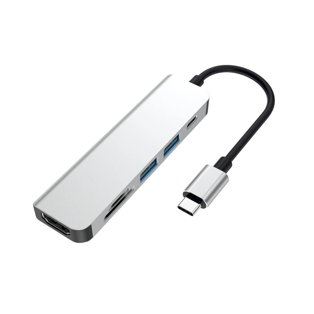 
2019 new usb-c multiport adapter typ c card reader usb3.1 otg hub adapter with usb 3.0 to HD-MI 7 in 1 usb Mac-book pro 