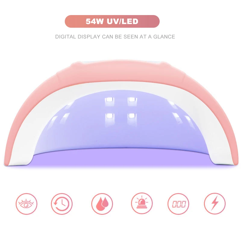 Factory Price Professional  54w UV LED Nail Lamp 3 Timer Nail Dryer Gel Polish Light Nail Art Tools