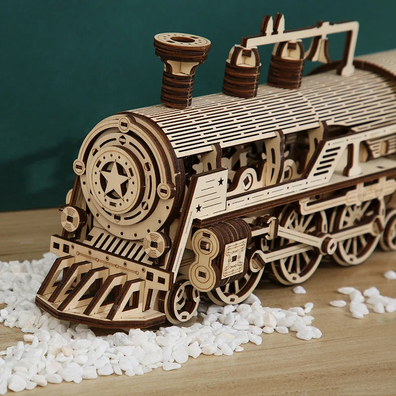Train Box Custom Maker Kit Engine DIY Toy Model Adults Games Kids Wood 3d Puzzle Jigsaw