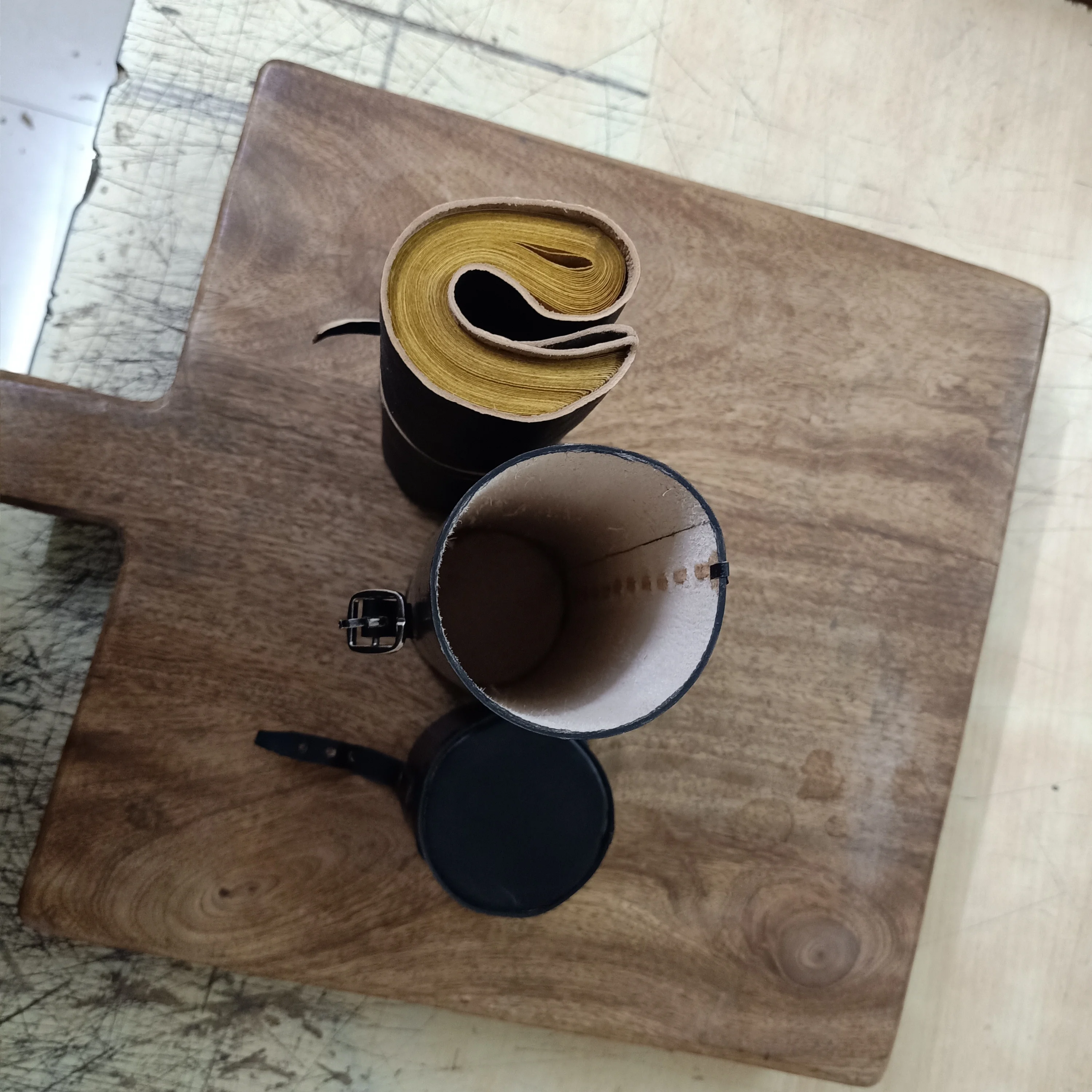 handmade leather scroll journals for writers, travelers, artisans, drawing and painting , journaling