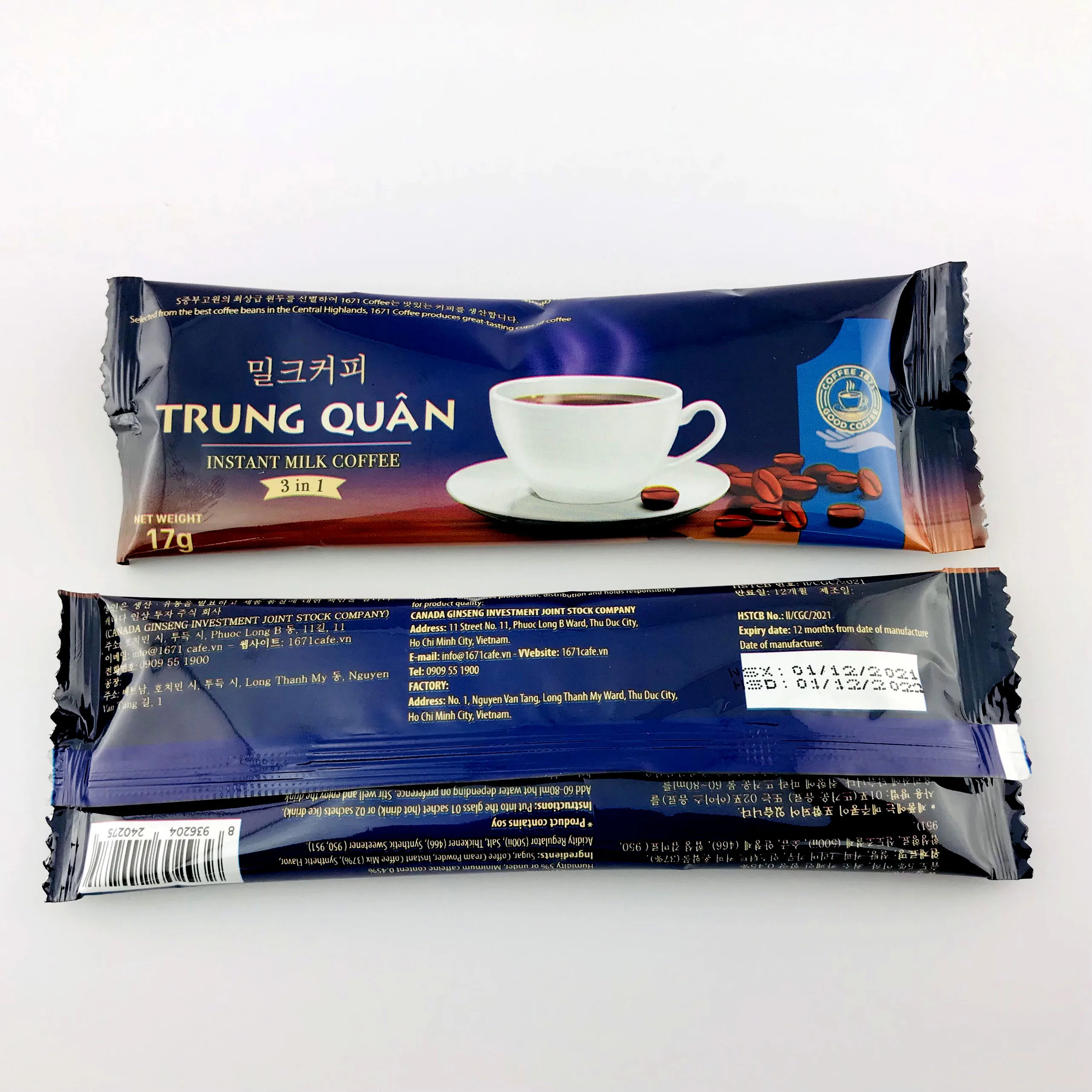 Low Price Low MOQ Korea Pure Organic Morning Instant Coffee 2in1 2.5g Pack Vietnam Wholesale Coffee