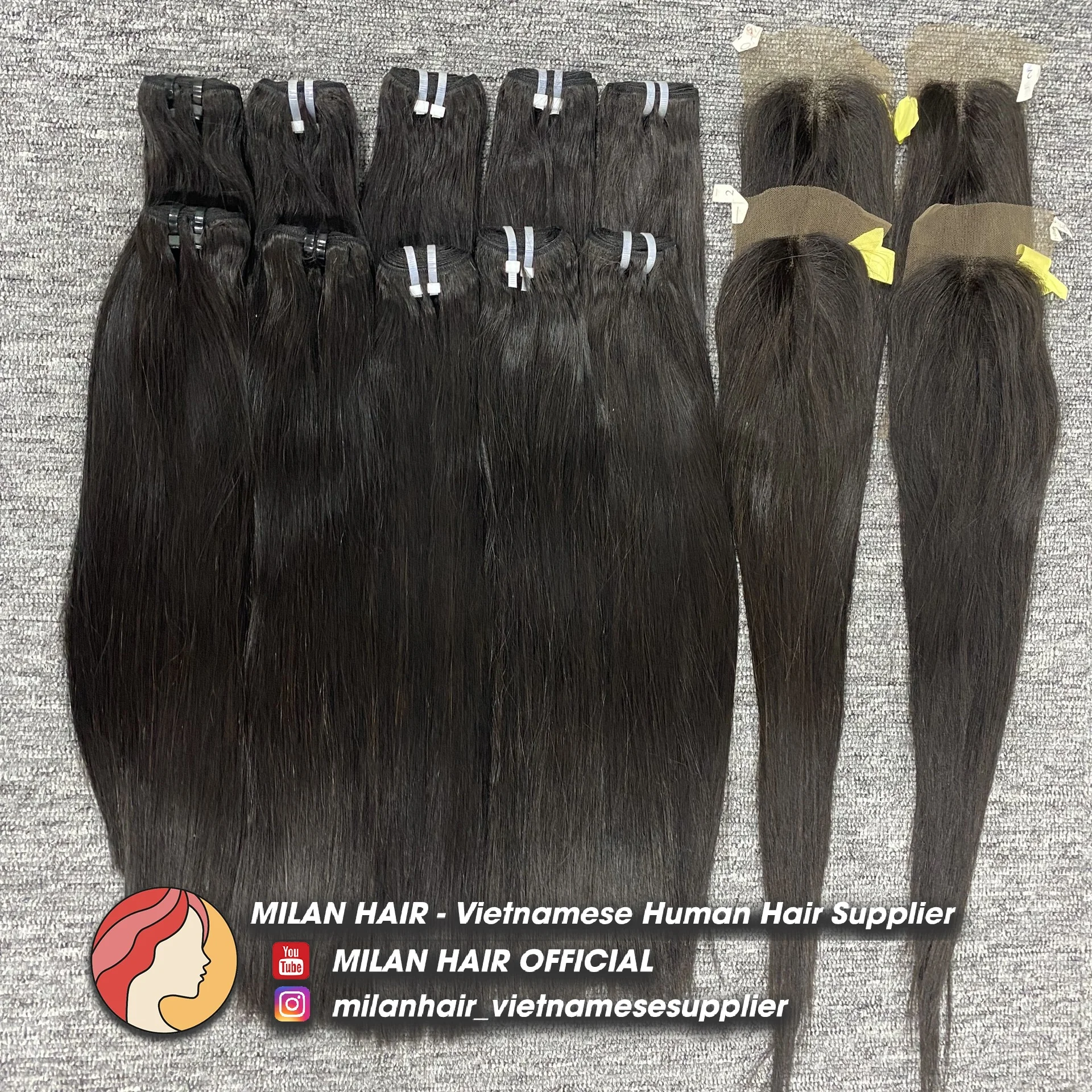 Long straight double drawn hair on sale best virgin remy hair grade 12A human hair Vietnam extensions