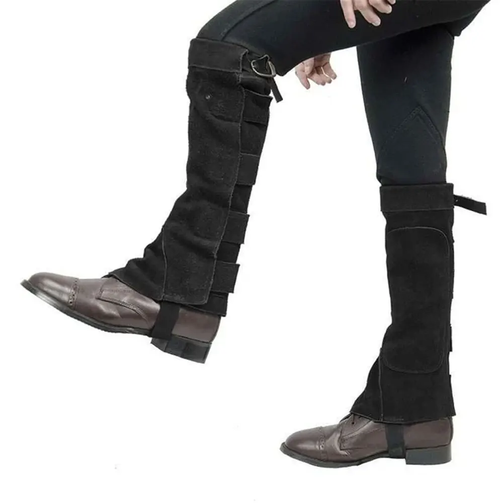 
Chaps Equestrian product half , mini , leather , horse riding equipment / Riding boots fitting to ankle boot- riding chaps 