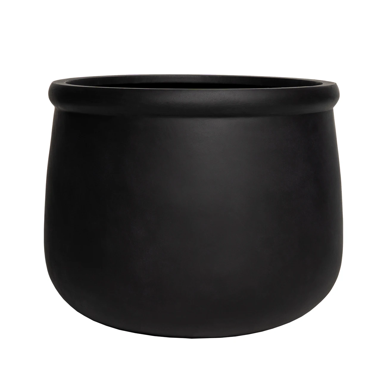 Hotel fiberglass black flower pot planter set for indoor and outdoor luxury decoration made in Vietnam high quality