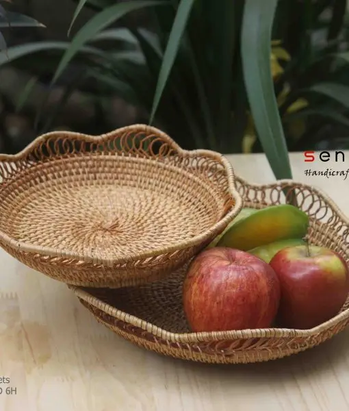 Vietnam Wholesale Insulated Luxury Woven Rattan Willow Round Wicker Picnic Basket