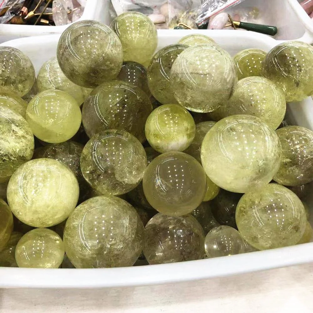 Natural High Quality gemstone quartz small crystal bead citrine ball