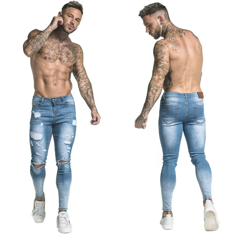 GINGTTO mens dropship denim jeans pent zipper fly ankle fitting jens pant for man distressed skinny jeans trousermen