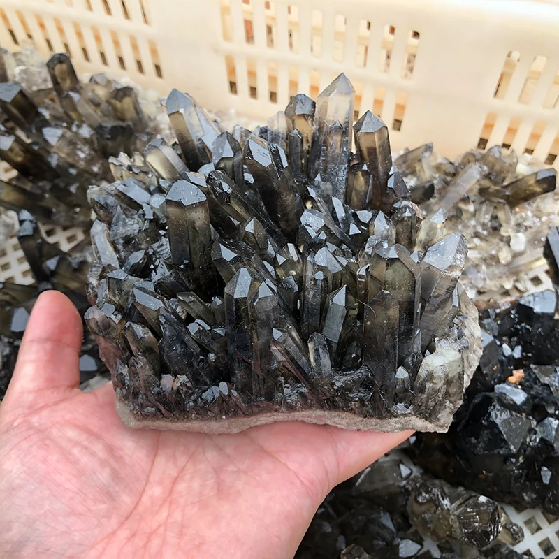 Rare Smoky Citrine Clear Quartz Crystal Cluster for Home