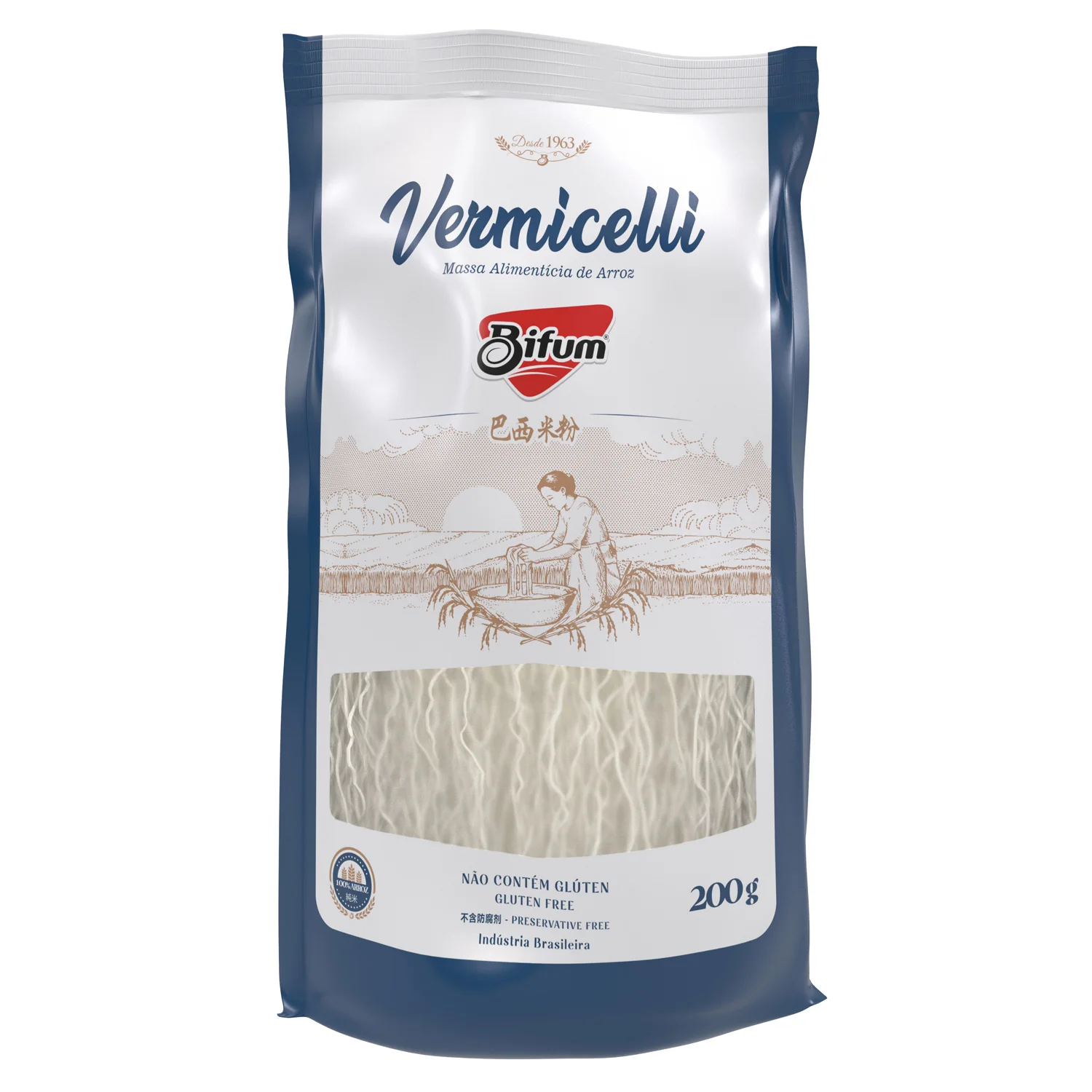 Bifum Noodles Rice Vermicelli for Ramen Instant Food Original Line 200g Ready in 2 Minutes Reis Nudeln