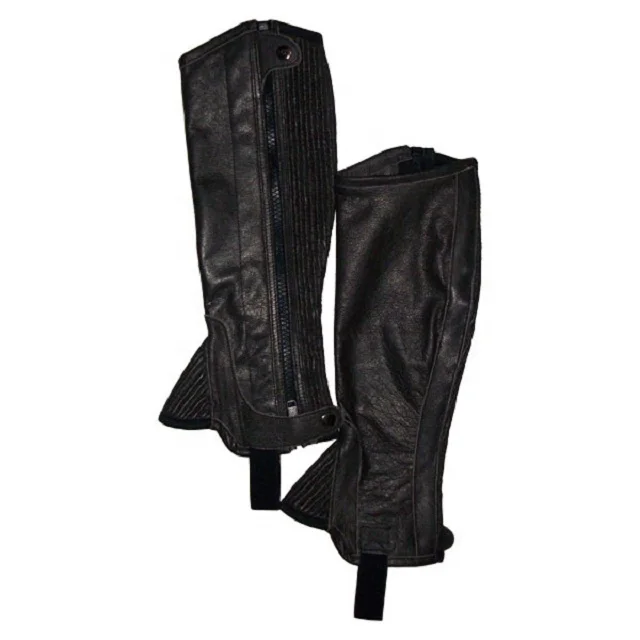 Genuine Leather Horse Riding Chaps with String Zipper