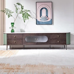 127606 quanu modern tv stand cabinets led sense light tv console table
