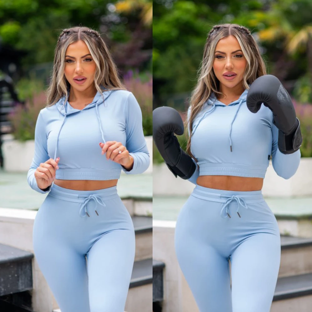 2021 Wholesale Nylon Spandex Long Sleeve 2 Piece Women Sports Sportswear Fitness & Yoga Wear Gym Fitness Sets