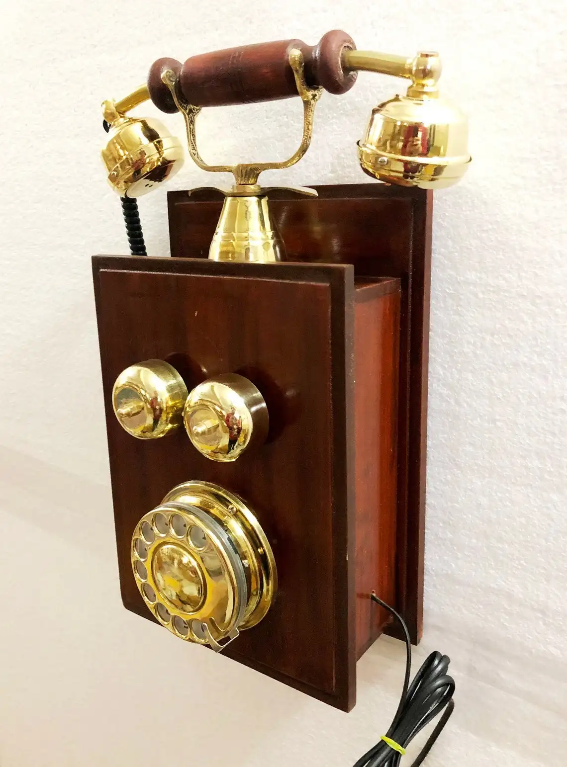  Латунный настенный телефон с вращающимся циферблатом