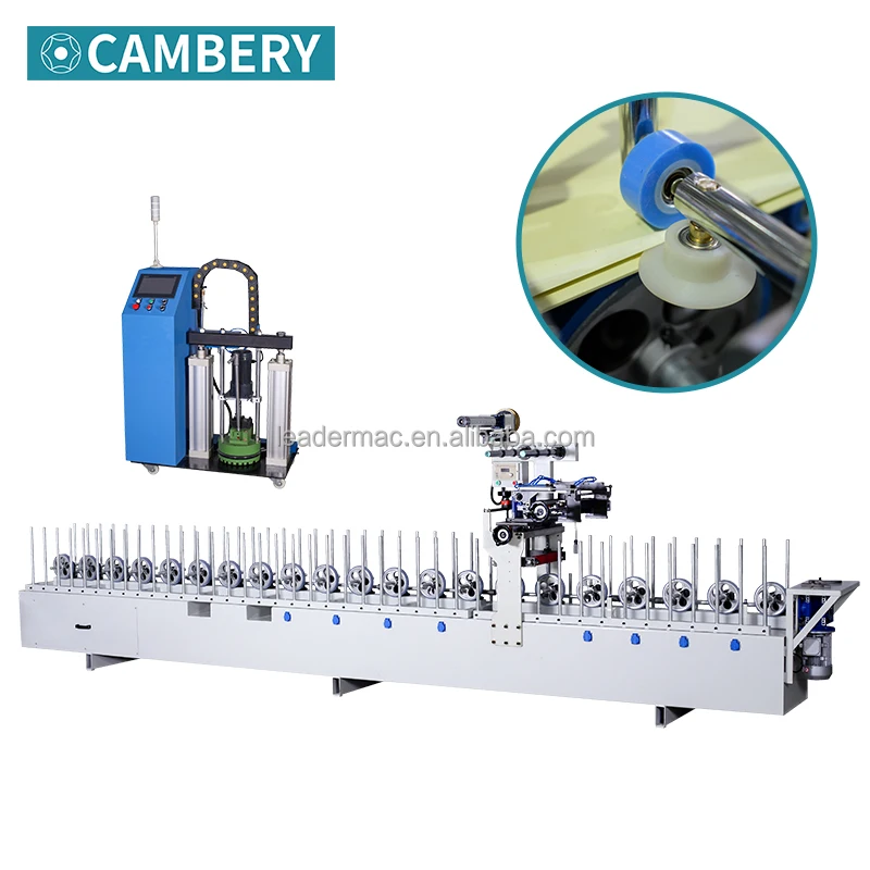 PUR hot melted aluminum profile wrapping machine supplier PUR wood aluminum laminated wrapping machine