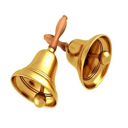 Antique Solid Brass Hand Bells With Different Design And Sizes Hand Bells For Schools Temple And Church Use
