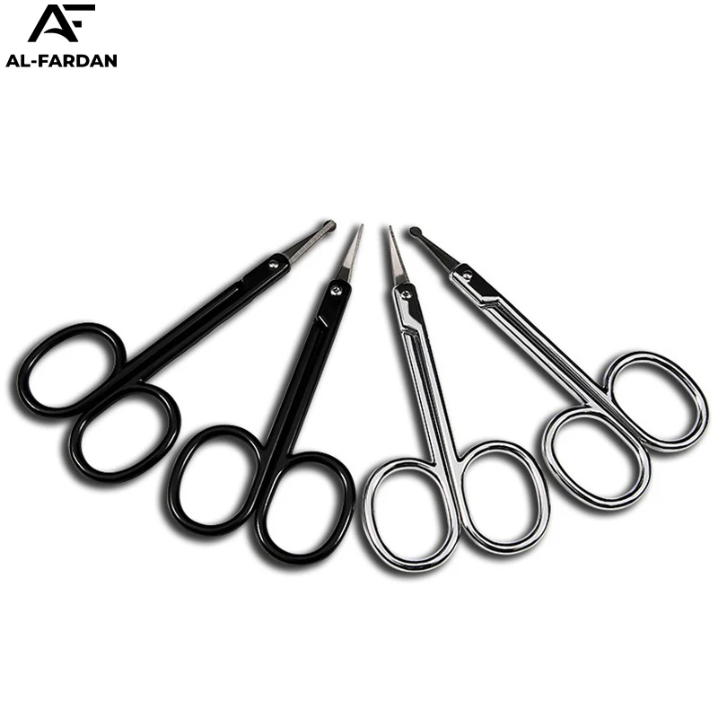 High Carbon Steel Manicure Scissors Black and Silver Color With Laser Logo Blunt Tip Nail Beauty
