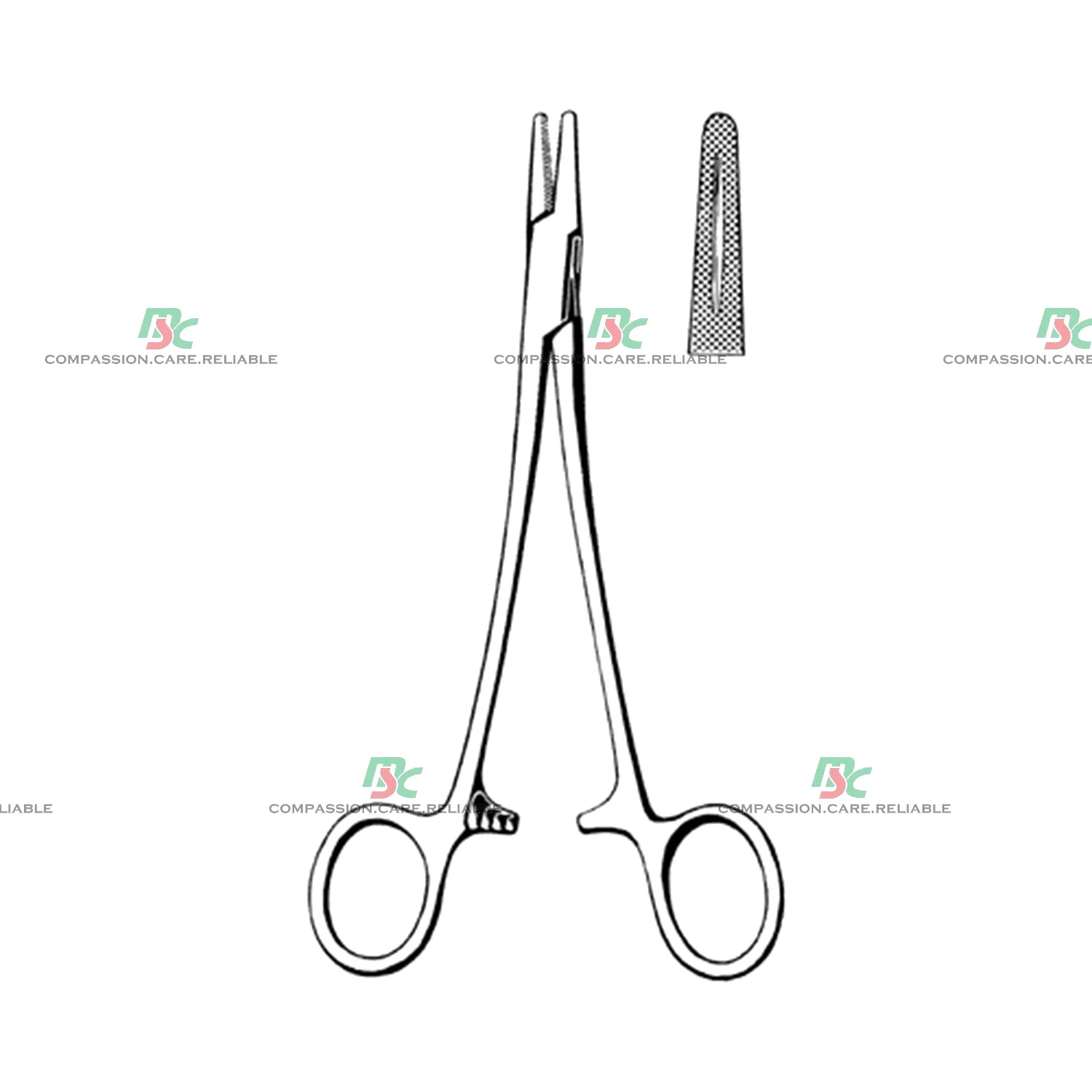 Mayo Hegar Needle Holder Cross-Serrated Straight Curved Medical Equipment