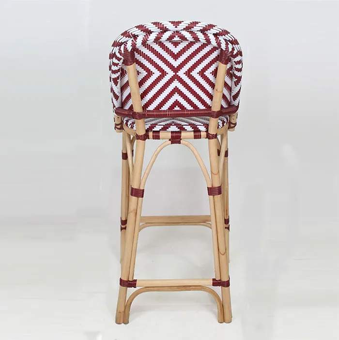 Sylvain Rattan French Bistro Bar Chair