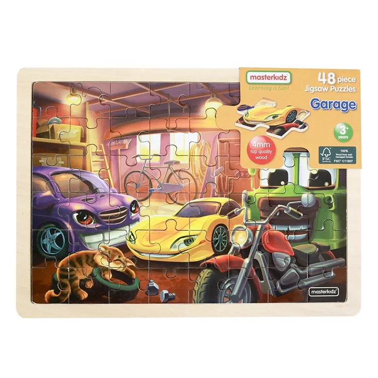 High-quality Wooden Toys Children Jigsaw Puzzles Customized Car Themed Puzzles for Kids