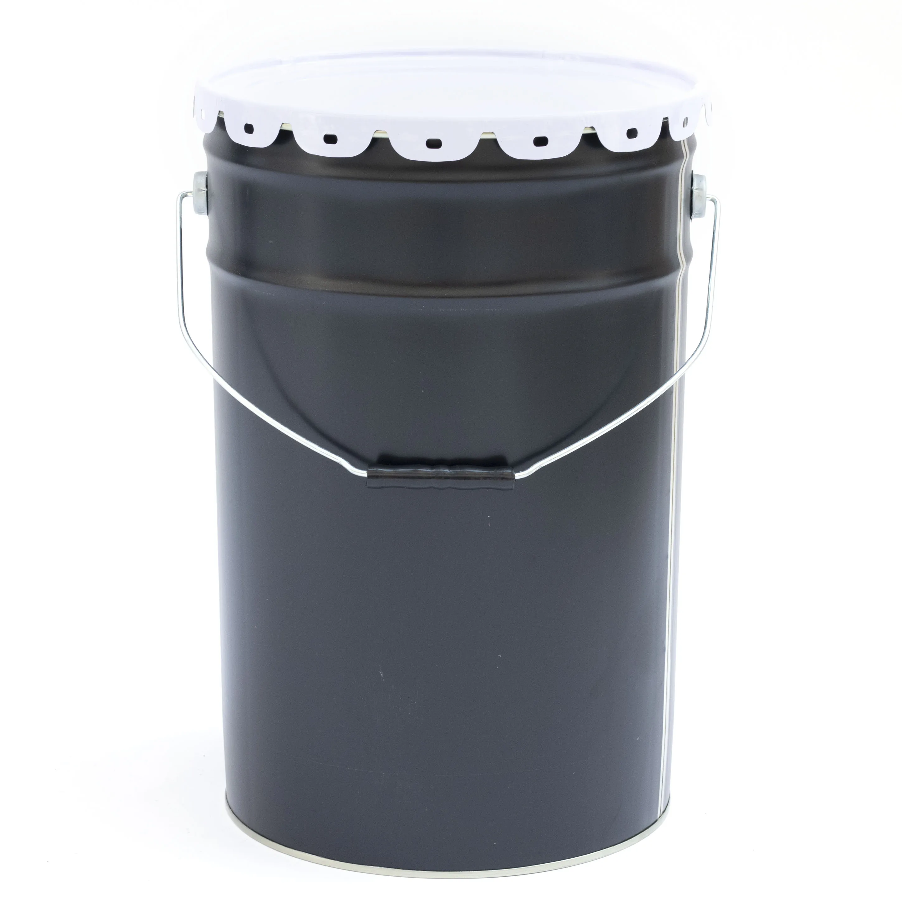 
20L Black Flower Edge Lid Pail Bucket With Steel Handle 