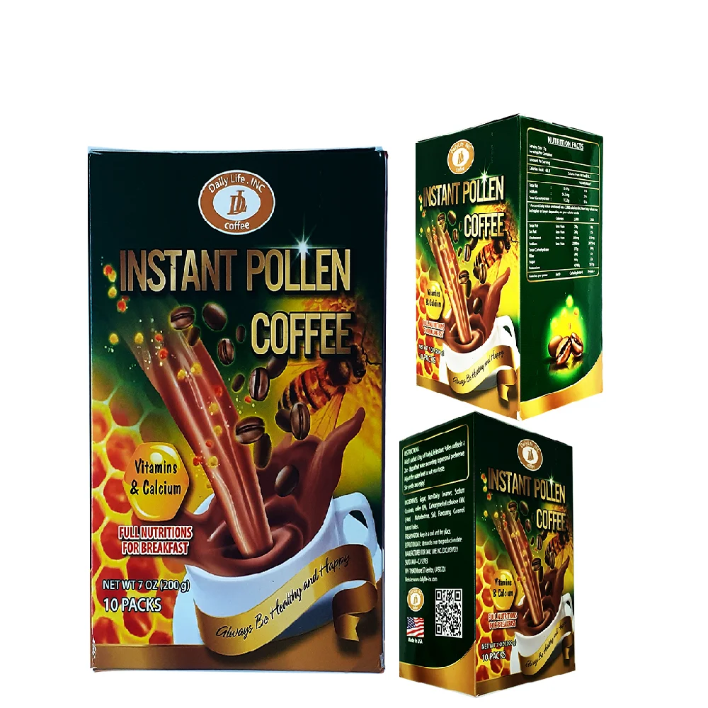 OEM 24 Months Shelf Life Pollen Aroma Sweet Caffeinated Box Ma 6 INSTANT POLLEN COFFEE 4IN1 From Vietnam