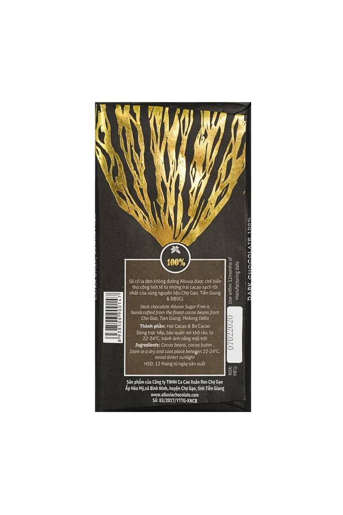 Wholesale Handcraft Bean to Bar Dark Chocolate 100% with high quality from Mekong Delta Vietnam unsweetened vegan chocolate