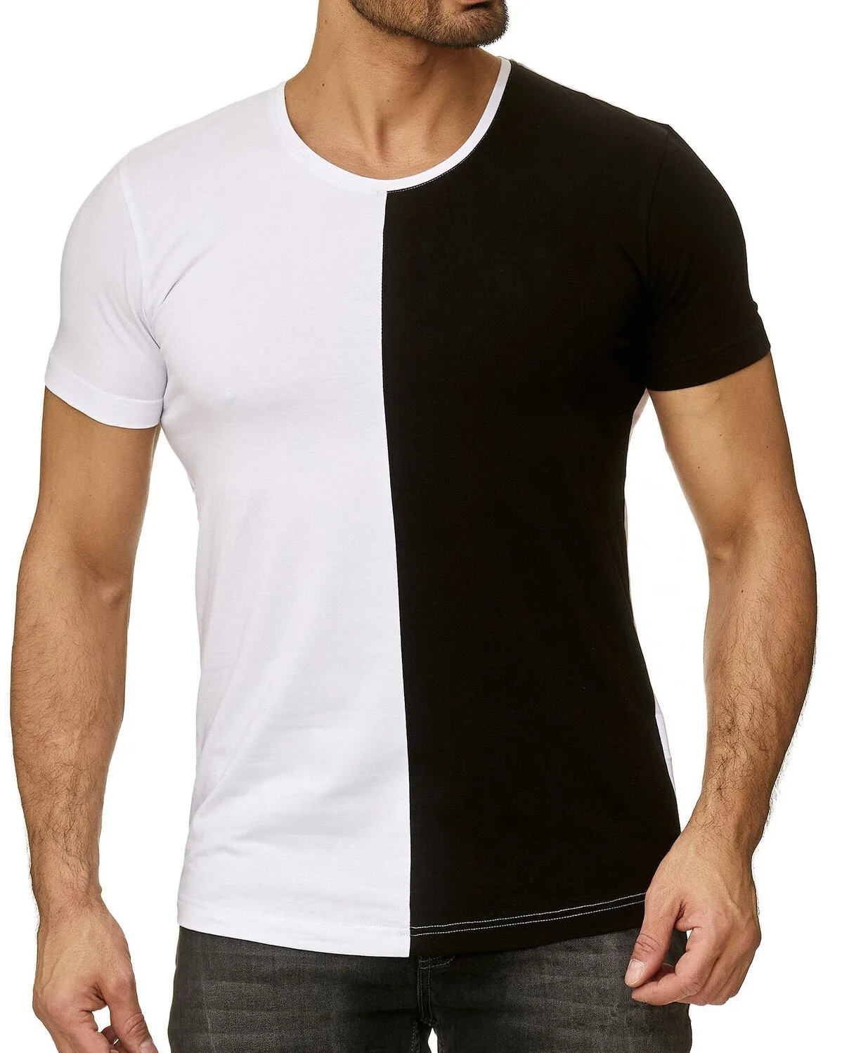 Оригинальный производитель, двухцветная хлопковая Футболка Pima с круглым вырезом, хлопковая Футболка реглан